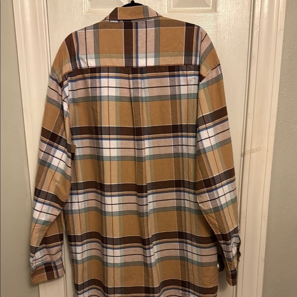Tan and Brown Casual Button Down Shirt with Plaid Design #37 - Picture 4 of 11